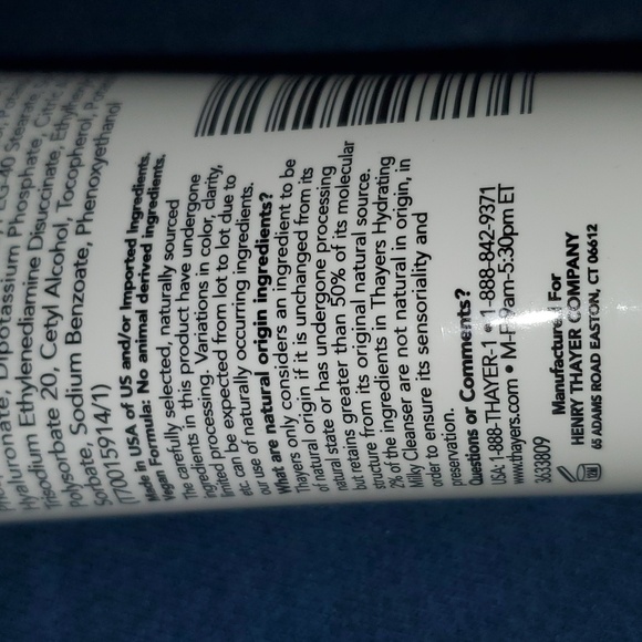 Thayers Hydrating Milky Cleanser Snow Mushroom Hyaluronic Acid 3 oz - Picture 6 of 6